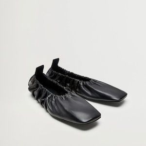 Mango Leather Flats